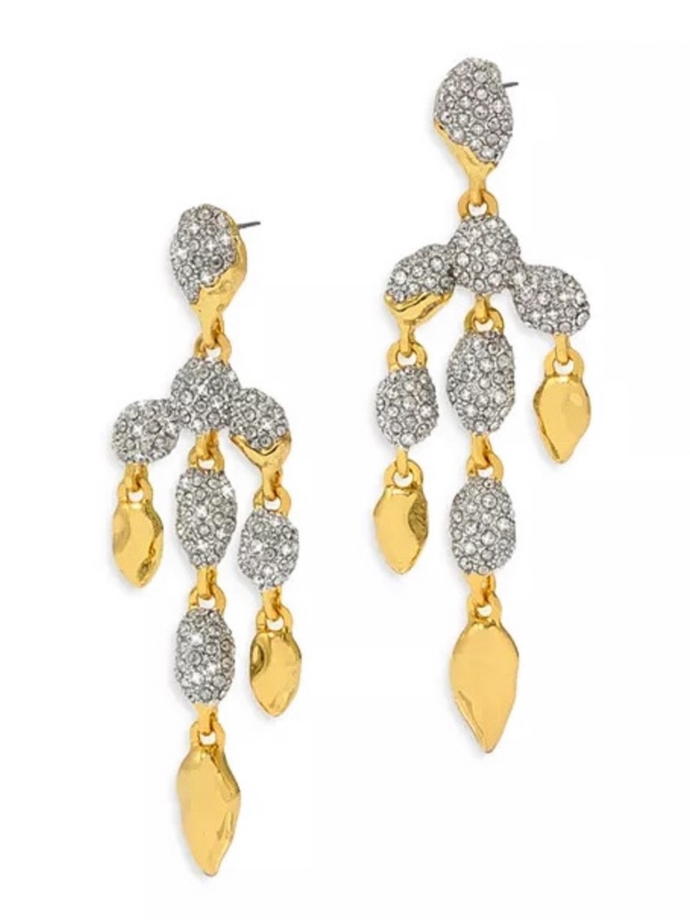 Alexis Bittar Solanales Crystal Pebble Chandelier Earrings